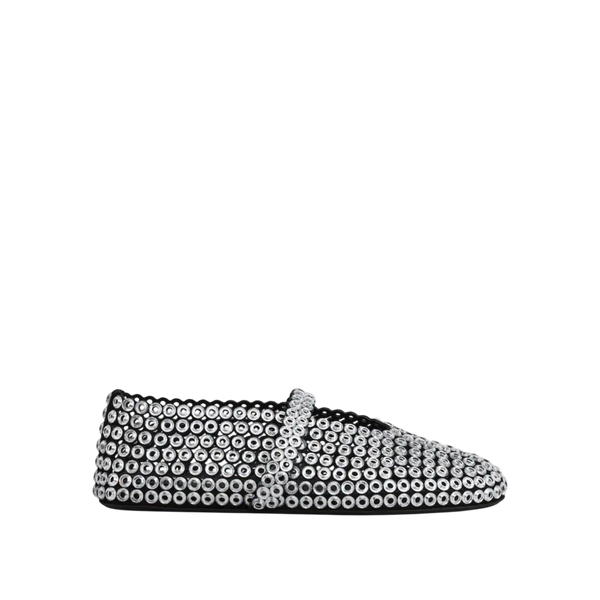 Glass-Embellished Ballet Flats