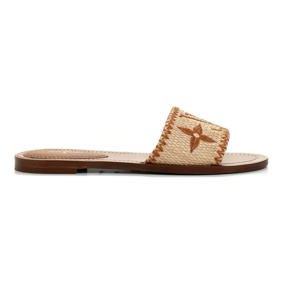 Louis Vuitton Lock It Flat Mule 'Raffia / Monogram'