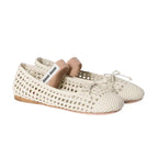 Miu Miu Woven Nappa Ballerina 'Cream'