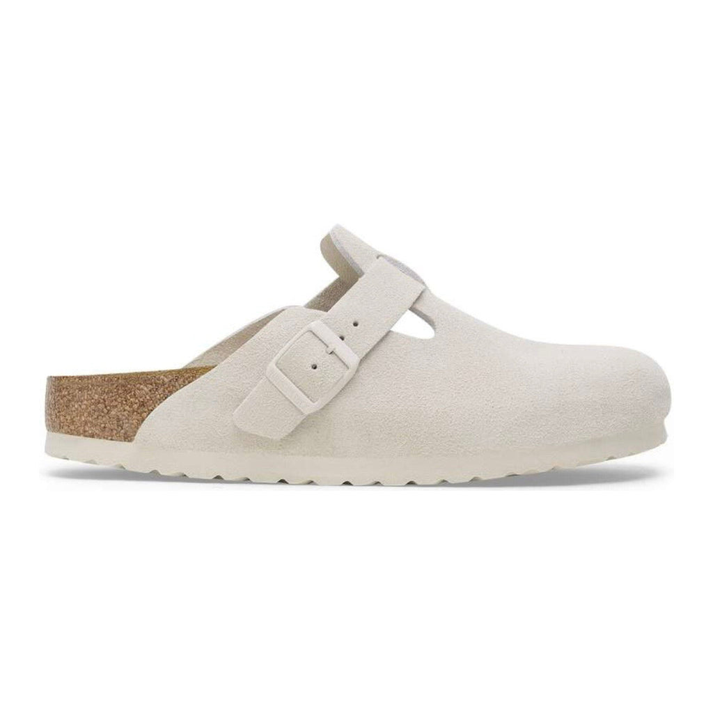 Birkenstock Boston Soft Footbed Suede 'Antique White'