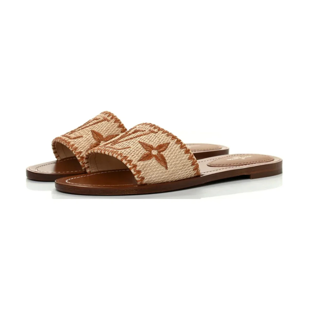 Louis Vuitton Lock It Flat Mule 'Raffia / Monogram'