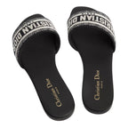 Dior Dway Slide Embroidered Cotton 'Black'
