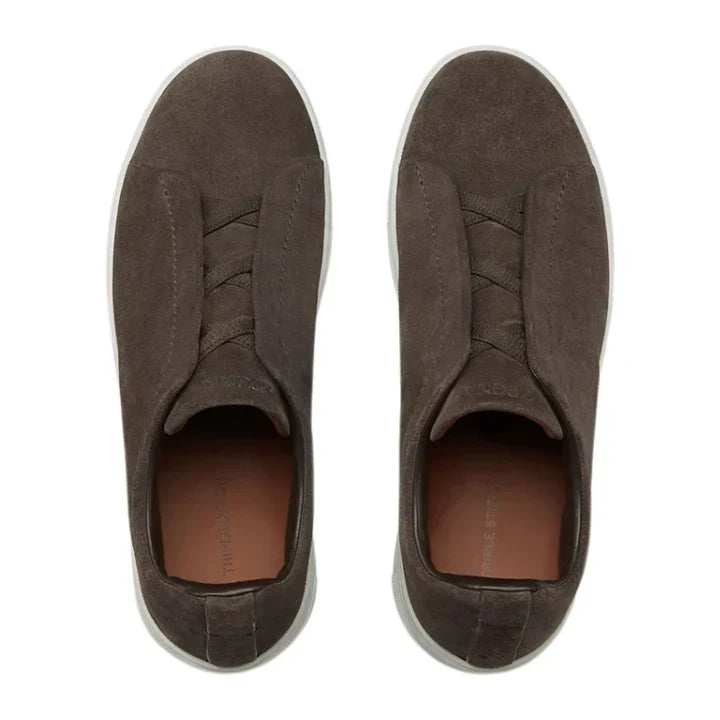 Zegna Triple Stitch Suede 'Brown'