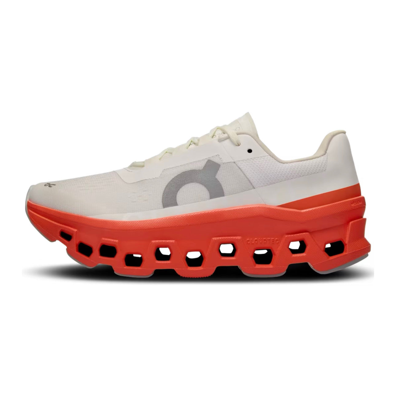 On Cloudmonster 'White / Flame'