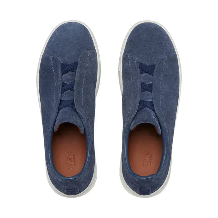 Zegna Grey Mélange Suede Triple Stitch™ Sneakers