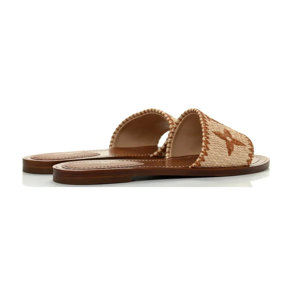Louis Vuitton Lock It Flat Mule 'Raffia / Monogram'