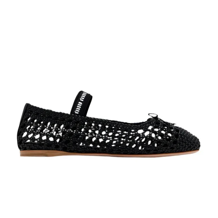 Miu Miu Woven Nappa Ballerina 'Black'