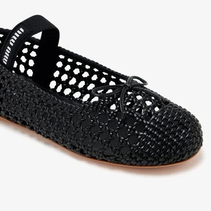 Miu Miu Woven Nappa Ballerina 'Black'