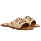 Miu Miu Woven Raffia Slide 'Natural'