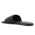Miu Miu Woven Raffia Slide 'Black'