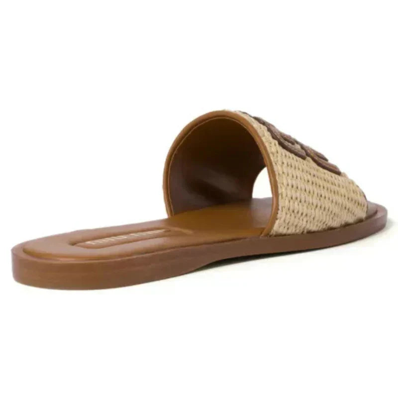Miu Miu Woven Raffia Slide 'Natural'