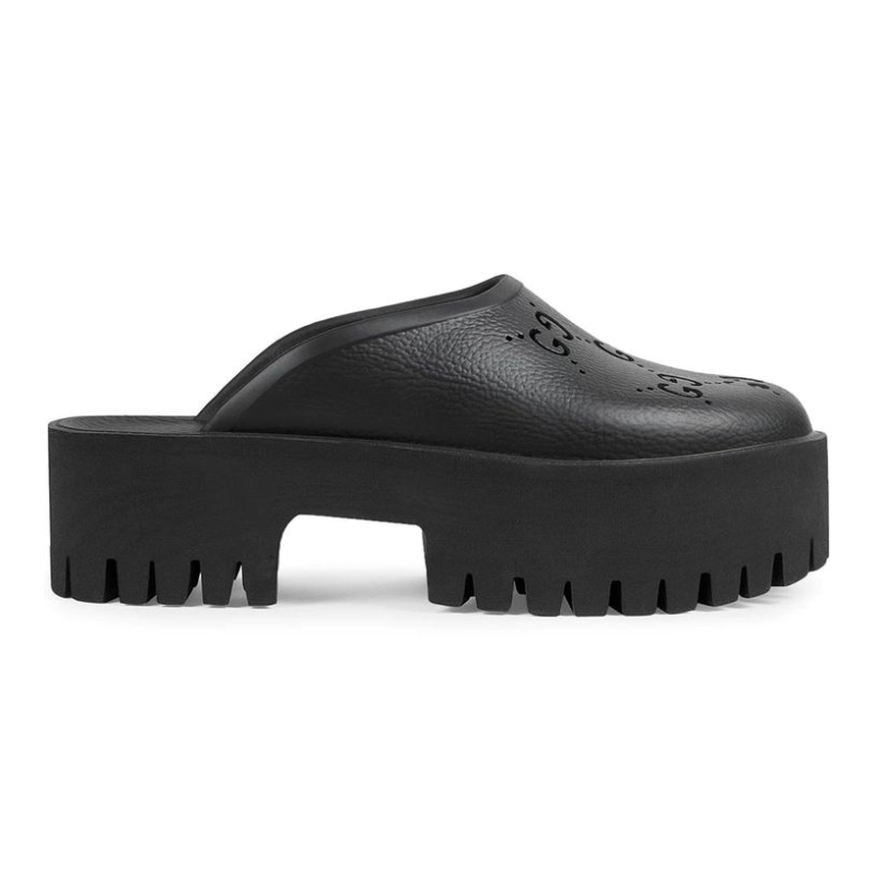 Gucci Perforated GG Platform Mule 'Black' Secondary image