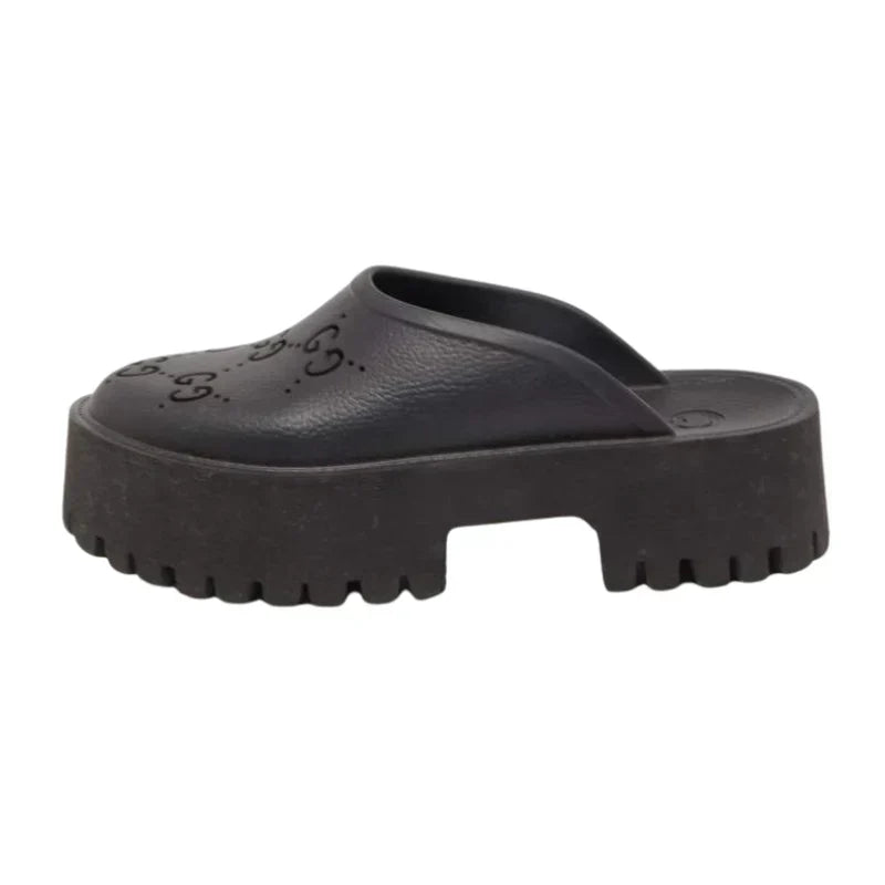 Gucci Perforated GG Platform Mule 'Black'