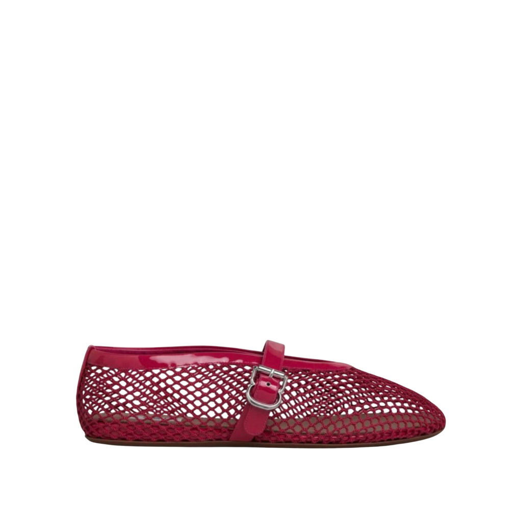 ALAÏA Mesh Ballet Flats 'Raspberry'