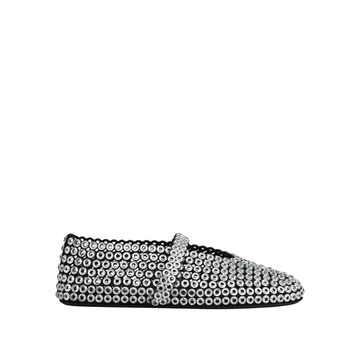 ALAÏA Glass-Embellished Ballet Flats 'Silver' Main image