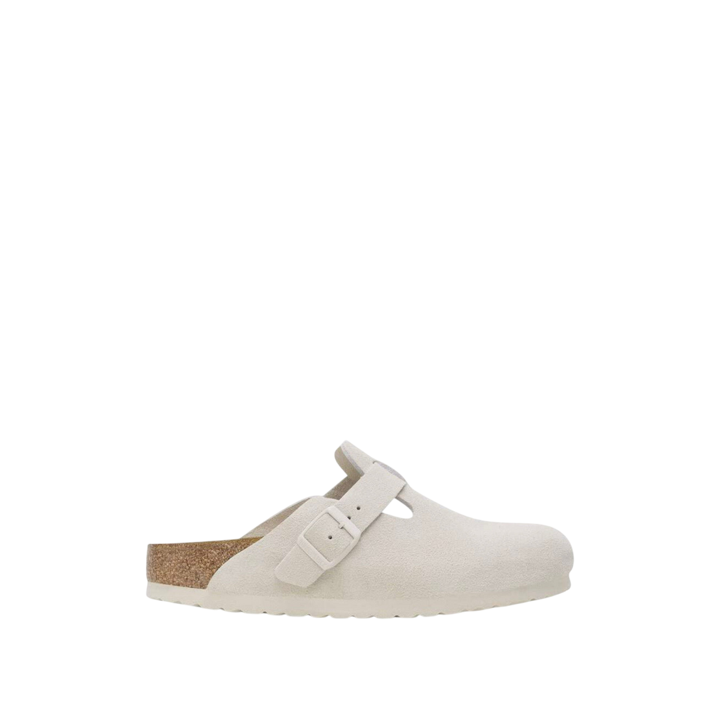 Birkenstock Boston Soft Footbed Suede 'Antique White'