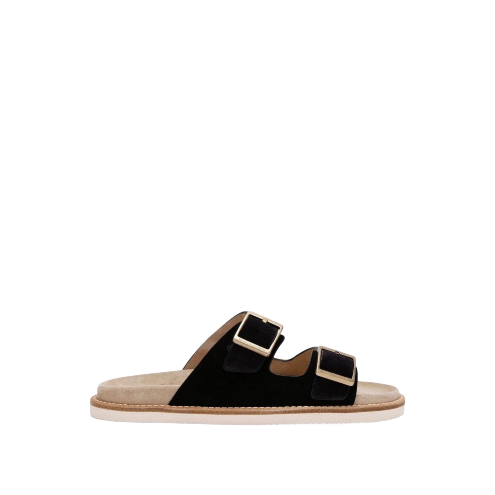Brunello Cucinelli Double-Strap Suede Sandals 'Black' Main image