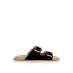 Brunello Cucinelli Double-Strap Suede Sandals 'Black'