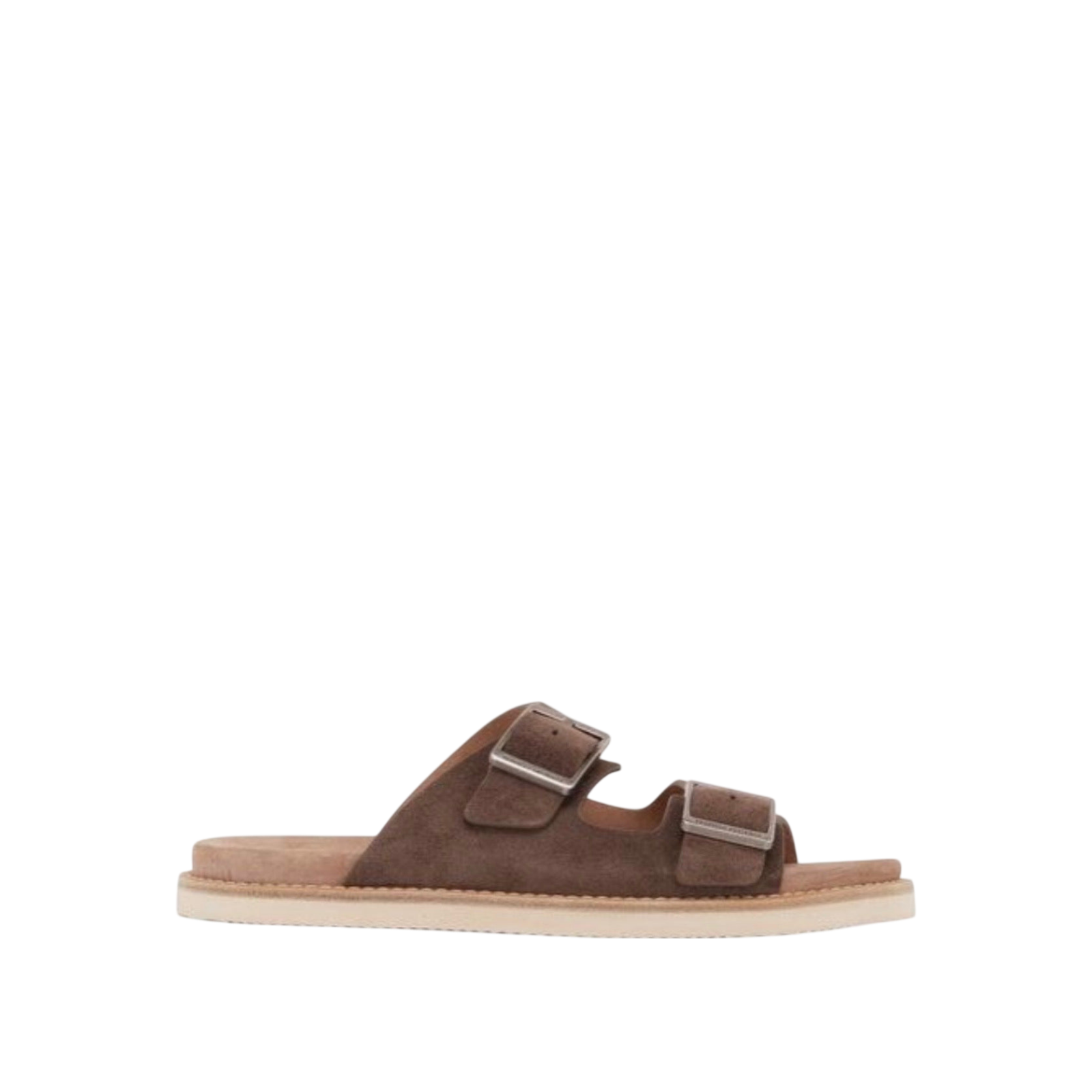 Brunello Cucinelli Double-Strap Suede Sandals 'Brown'