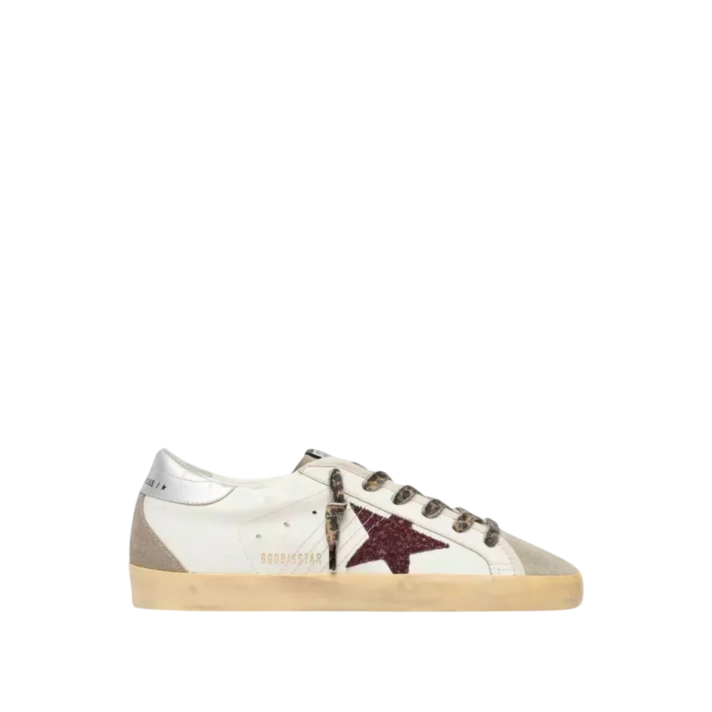 Golden Goose Super-Star 'White / Burgundy Glitter'