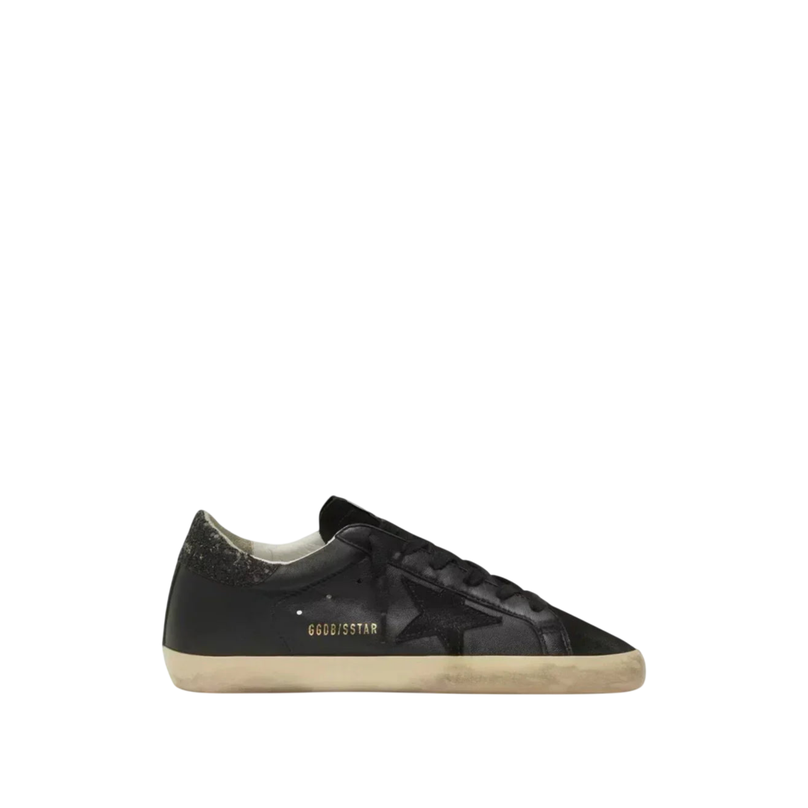 Golden Goose Super-Star 'Black / Glitter Heel'