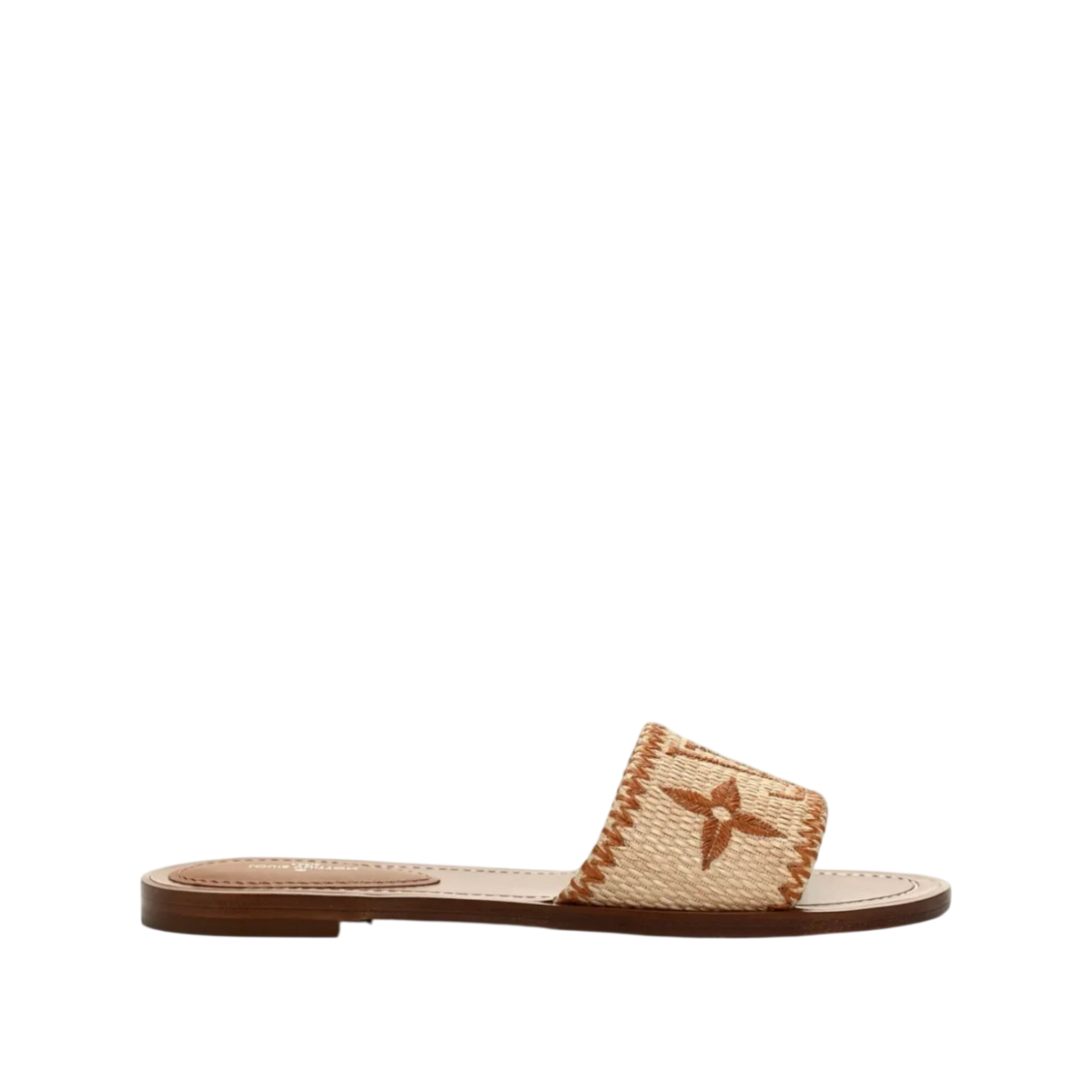 Louis Vuitton Lock It Flat Mule 'Raffia / Monogram'